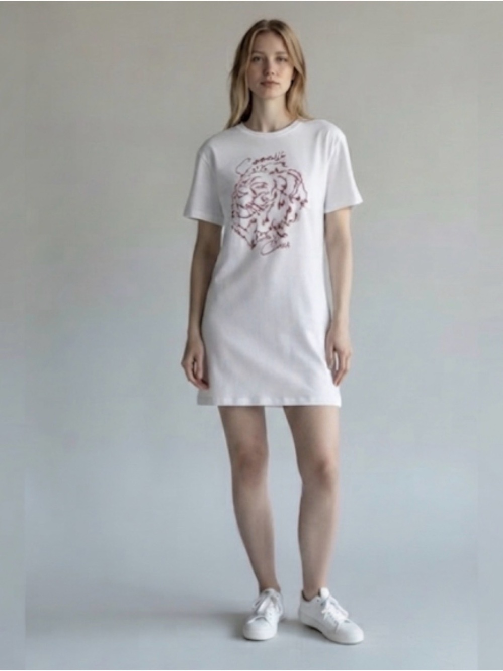 Cavalli Class White Tee with Maroon Lion Outline